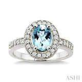 Oval Shape Gemstone & Diamond Ring