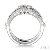 1/2 ctw Round Cut Diamond Insert Ring in 14K White Gold.