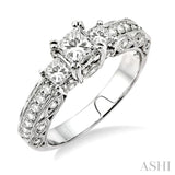 3/4 Ctw Diamond Semi-Mount Engagement Ring in 14K White Gold