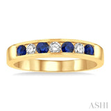 Gemstone & Diamond Wedding Band