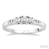 1/4 ctw Nine Stone Round Cut Diamond Engagement Ring in 14K White Gold