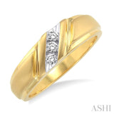 1/8 ctw Round Cut Diamond Men's Ring in 14K Yellow Gold