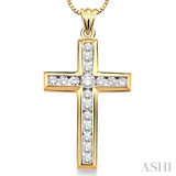 Channel Set Cross Diamond Pendant