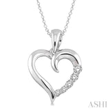 Silver Heart Shape Journey Diamond Fashion Pendant