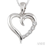 Silver Heart Shape Journey Diamond Fashion Pendant