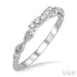 1/10 Ctw Round Cut Diamond Wedding Band in 14K White Gold