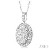 Oval Shape Lovebright Essential Diamond Pendant