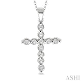 Silver Cross Diamond Pendant