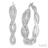 1/10 Ctw Round Cut Diamond Infinity Earrings in Sterling Silver