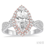 Marquise Shape Semi-Mount Diamond Engagement Ring