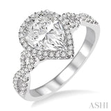 Pear Shape Semi-Mount Diamond Engagement Ring