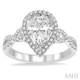 Pear Shape Semi-Mount Diamond Engagement Ring