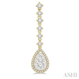 Pear Shape Lovebright Diamond Long Earrings