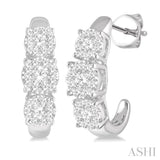 1 Ctw Lovebright Round Cut Diamond Earrings in 14K White Gold