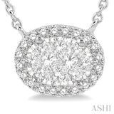 Oval Shape Lovebright Essential Diamond Necklace