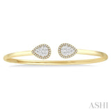 Pear Shape Lovebright Essential Cuff Open Diamond Bangle