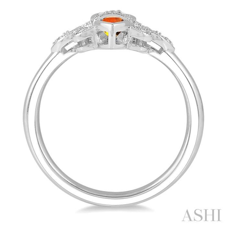 Silver Fleur De Lis Gemstone & Diamond Ring - 88599RHADSSOXCTSLRG ...
