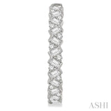 2 Ctw Zigzag Baguette and Round Cut Diamond Hoop Earring in 14K White Gold