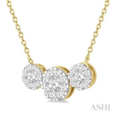 Lovebright Essential Three Stone Diamond Necklace