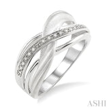 1/20 Ctw Single Cut Diamond Swirl Fashion Ring in Sterling Silver