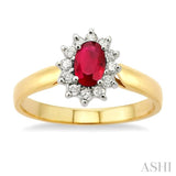 Oval Shape Gemstone & Diamond Ring