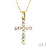 Cross Bezel Set Diamond Pendant