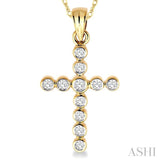 Cross Bezel Set Diamond Pendant