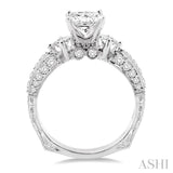 Past Present & Future Semi-Mount Diamond Engagement Ring