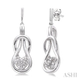 Silver Heart Shape Diamond Fashion Earrings