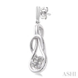 Silver Heart Shape Diamond Fashion Earrings