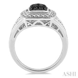 Silver Black Diamond Fashion Ring