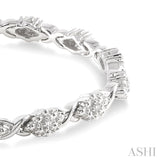 1/6 Ctw Round Cut Diamond Bracelet in Sterling Silver