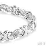 1/6 Ctw Round Cut Diamond 'X' Link Bracelet in Sterling Silver