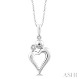 Silver Heart Shape Diamond Fashion Pendant