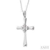 Silver Cross Diamond Pendant