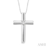 Silver Cross Diamond Pendant