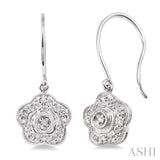 Silver Flower Diamond Fashion Earrings