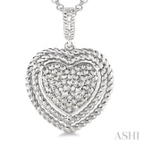 Silver Heart Shape Diamond Fashion Pendant