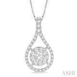 5/8 Ctw Lovebright Round Cut Diamond Pendant in 14K White Gold with Chain