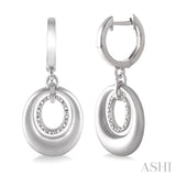 1/20 Ctw Single Cut Diamond Oval Earrings in Sterling Silver