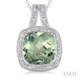 Silver Gemstone & Diamond Pendant