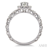 1/3 ctw Diamond Engagement Ring with 1/5 ct Round Cut Center Stone in 14K White Gold