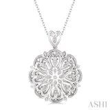 Silver Medallion Diamond Pendant