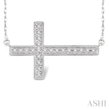 Sideway Cross Diamond Pendant