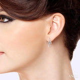 Silver Cross & Heart Shape Diamond Fashion Earrings