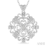 Silver Heart Shape Diamond Fashion Pendant