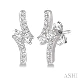 2 Stone Diamond Earrings