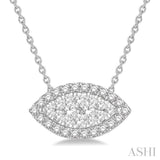 1/2 Ctw Marquise Shape Lovebright Round Cut Diamond Pendant in 14K White Gold