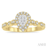 Pear Shape Lovebright Diamond Engagement Ring