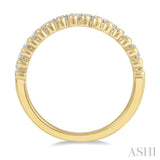 1/5 Ctw Ball Bead and Round Cut Bead Bijoux Diamond Wedding Band in 14K Yellow Gold